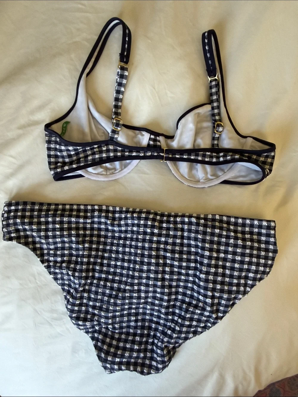 J. Crew navy gingham bikini